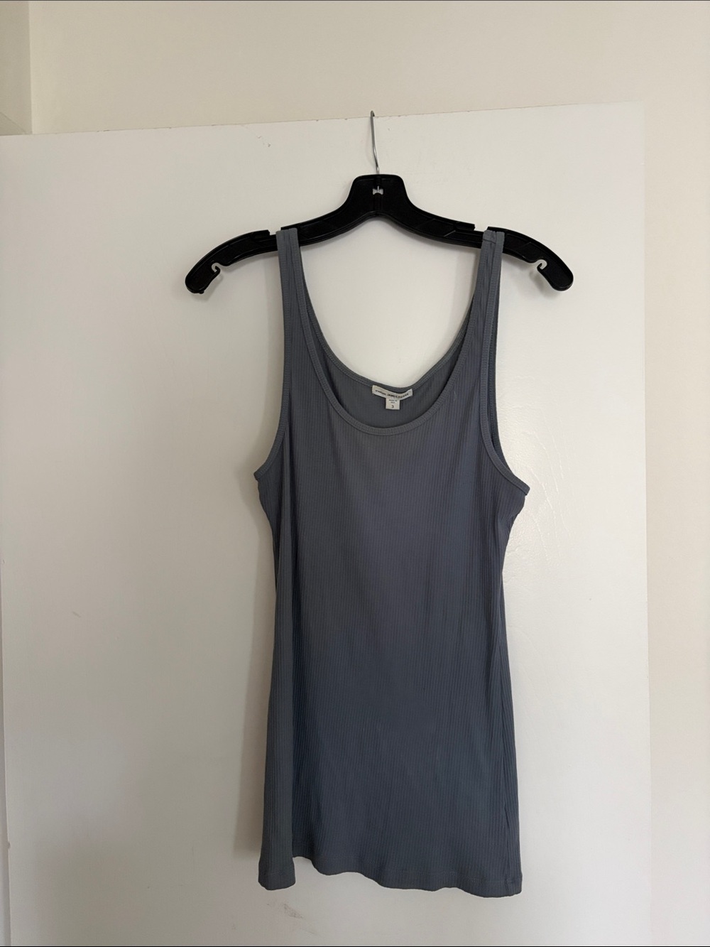 James Perse Slate Gray Ribbed Scoop Tank